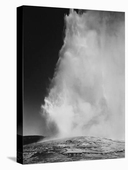 Various Angles During Eruption. "Old Faithful Geyser Yellowstone National Park" Wyoming  1933-1942-Ansel Adams-Stretched Canvas