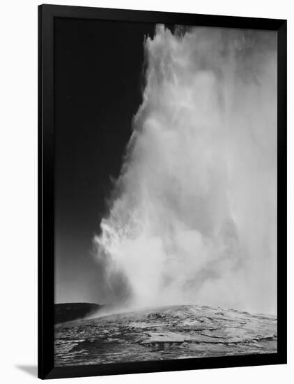 Various Angles During Eruption. "Old Faithful Geyser Yellowstone National Park" Wyoming  1933-1942-Ansel Adams-Framed Art Print