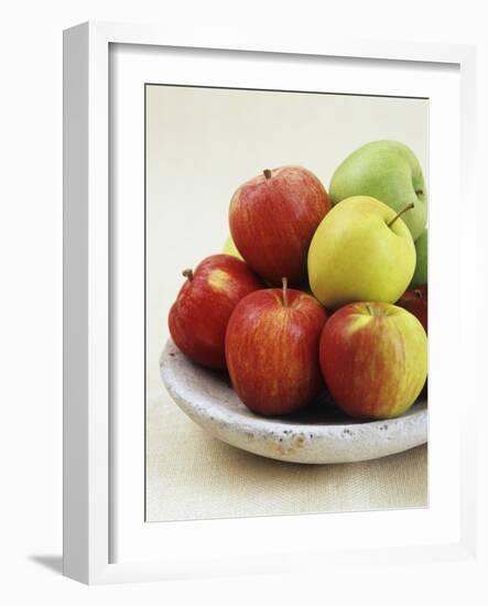 Various Apples on a Stone Plate-Bayside-Framed Photographic Print