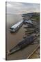 Various boats along the banks of the Amazon River, Loreto, Peru, South America-Michael Nolan-Stretched Canvas