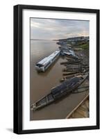 Various boats along the banks of the Amazon River, Loreto, Peru, South America-Michael Nolan-Framed Photographic Print