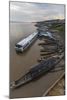 Various boats along the banks of the Amazon River, Loreto, Peru, South America-Michael Nolan-Mounted Photographic Print