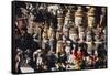 Various Burmese Statues/Masks on Display at Market in Bagan, Myanmar-Harry Marx-Framed Stretched Canvas