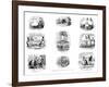 Various Cartoons, 1829-George Cruikshank-Framed Giclee Print