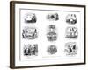 Various Cartoons, 1829-George Cruikshank-Framed Giclee Print