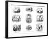 Various Cartoons, 1829-George Cruikshank-Framed Giclee Print