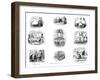 Various Cartoons, 1829-George Cruikshank-Framed Giclee Print