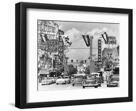 Various Casino Signs along Las Vegas Street-null-Framed Photographic Print