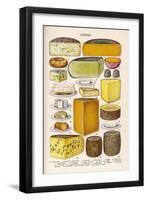 Various Cheeses in Household Management Book-null-Framed Art Print