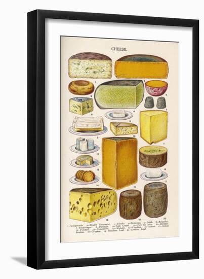 Various Cheeses in Household Management Book-null-Framed Art Print