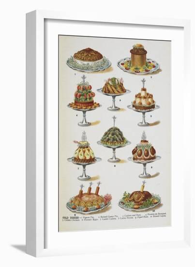 Various Cold Meat Dishes-Isabella Beeton-Framed Giclee Print