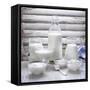 Various Dairy Products in Front of Window Frame-Peter Rees-Framed Stretched Canvas