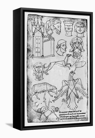 Various Drawings-Villard de Honnecourt-Framed Stretched Canvas