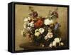 Various Flowers and Roses in a Basket, a Bouquet of Roses on the Table-Henri Fantin-Latour-Framed Stretched Canvas