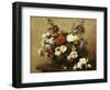 Various Flowers and Roses in a Basket, a Bouquet of Roses on the Table-Henri Fantin-Latour-Framed Giclee Print