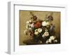 Various Flowers and Roses in a Basket, a Bouquet of Roses on the Table-Henri Fantin-Latour-Framed Giclee Print