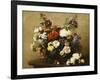 Various Flowers and Roses in a Basket, a Bouquet of Roses on the Table-Henri Fantin-Latour-Framed Giclee Print