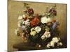 Various Flowers and Roses in a Basket, a Bouquet of Roses on the Table-Henri Fantin-Latour-Mounted Giclee Print