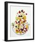 Various Fruits Falling into Glass Bowl-J?rgen Holz-Framed Photographic Print