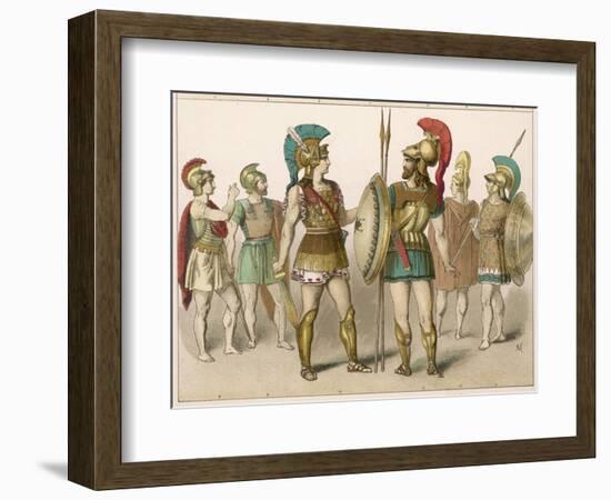 Various Greek Costumes: Warriors-null-Framed Art Print