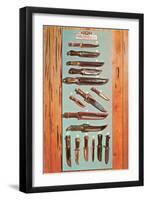 Various Hunting Knives-null-Framed Art Print