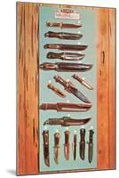Various Hunting Knives-null-Mounted Art Print