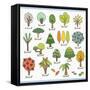 Various Icons of Trees-TongRo-Framed Stretched Canvas