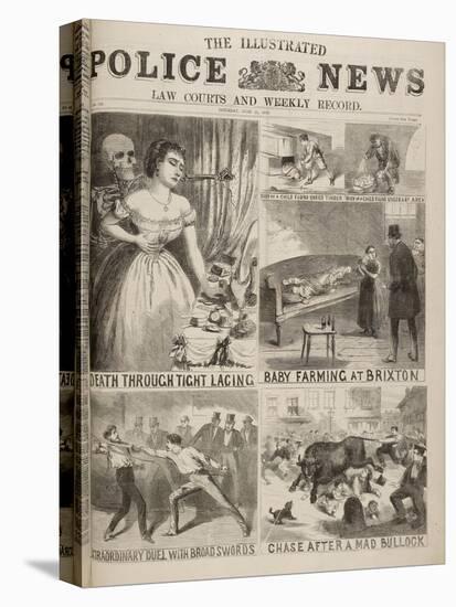 Various Incidents Featured in Illustrated Police News-null-Stretched Canvas