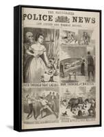 Various Incidents Featured in Illustrated Police News-null-Framed Stretched Canvas