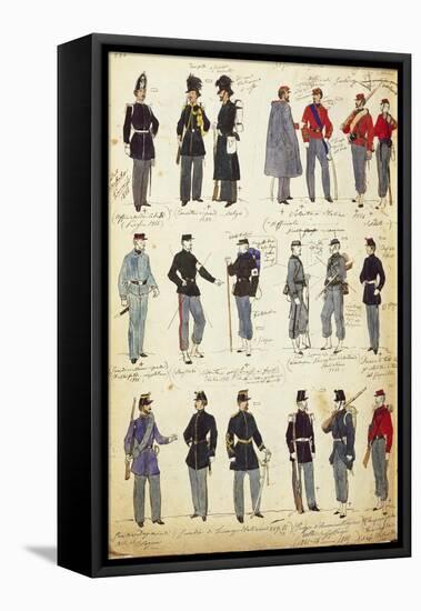 Various Italian Uniforms in Common Use Between 1859 and 1866-null-Framed Stretched Canvas