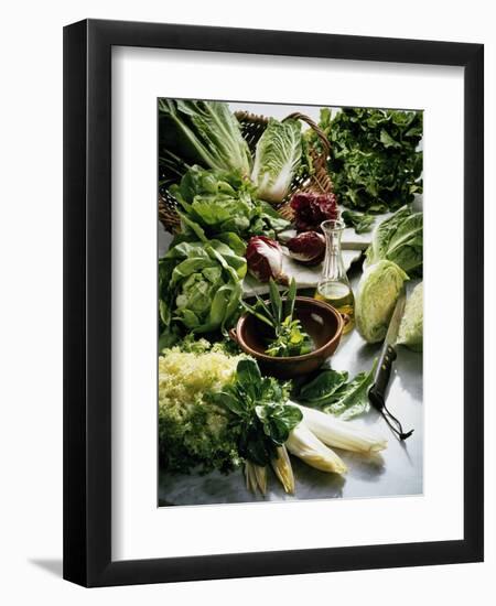 Various Lettuces-Teubner Foodfoto GmbH-Framed Premium Photographic Print