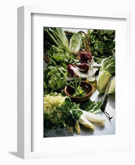 Various Lettuces-Teubner Foodfoto GmbH-Framed Photographic Print