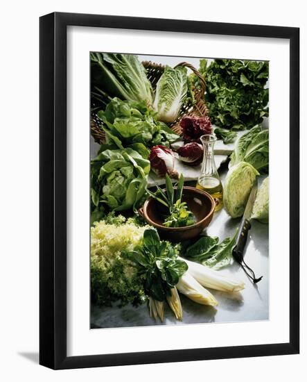 Various Lettuces-Teubner Foodfoto GmbH-Framed Photographic Print