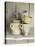 Various Light Coloured Cups on Wooden Shelf-Ellen Silverman-Stretched Canvas