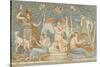 Various Musicians Playing Various Instruments: a Harp a Lyre Pipes Hunting Horn-Walter Crane-Stretched Canvas