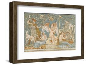 Various Musicians Playing Various Instruments: a Harp a Lyre Pipes Hunting Horn-Walter Crane-Framed Photographic Print