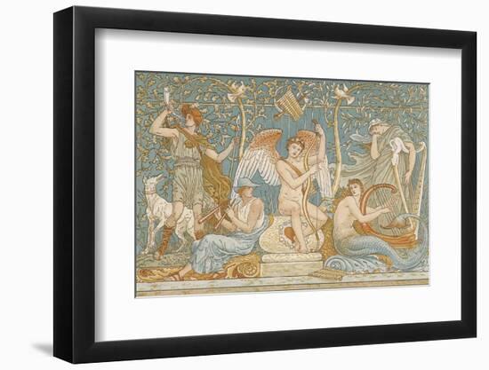 Various Musicians Playing Various Instruments: a Harp a Lyre Pipes Hunting Horn-Walter Crane-Framed Photographic Print