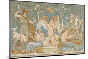 Various Musicians Playing Various Instruments: a Harp a Lyre Pipes Hunting Horn-Walter Crane-Mounted Photographic Print