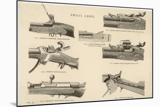 Various Rifles Showing Details of Loading Mechanisms-null-Mounted Art Print