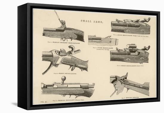 Various Rifles Showing Details of Loading Mechanisms-null-Framed Stretched Canvas