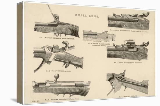 Various Rifles Showing Details of Loading Mechanisms-null-Stretched Canvas