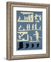 Various Scenes, David and Goliath and Four Profiles-Philipp Otto Runge-Framed Giclee Print