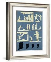 Various Scenes, David and Goliath and Four Profiles-Philipp Otto Runge-Framed Giclee Print