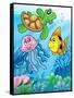 Various Sea Fishes and Animals-clairev-Framed Stretched Canvas