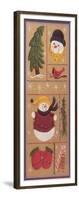 Various Squares of Mittens, Gingerbread Men, Holly, Christmas Trees, Snowmen and a Cardinal-Beverly Johnston-Framed Giclee Print