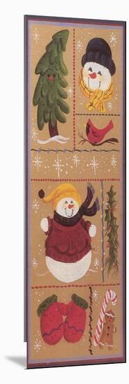 Various Squares of Mittens, Gingerbread Men, Holly, Christmas Trees, Snowmen and a Cardinal-Beverly Johnston-Mounted Giclee Print