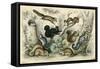 Various Squirrels 19C-J Bower-Framed Stretched Canvas