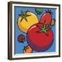 Various Tomatoes On Blue-Ron Magnes-Framed Giclee Print