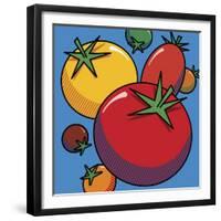 Various Tomatoes On Blue-Ron Magnes-Framed Giclee Print