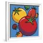 Various Tomatoes On Blue-Ron Magnes-Framed Giclee Print